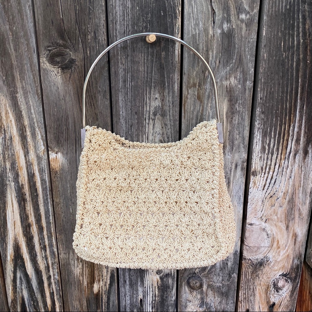 Vintage Cream Woven Handbag